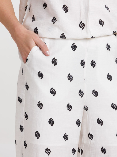 Pantalon large imprimé femme