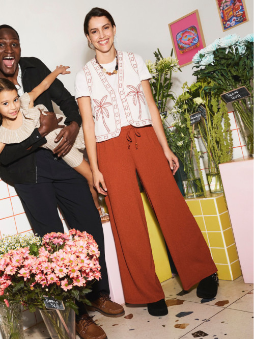 Pantalon femme terre de sienne