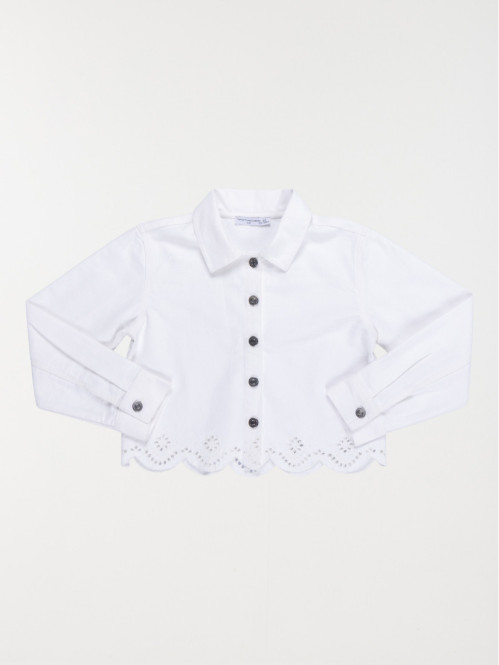 Veste écru brodée fille...