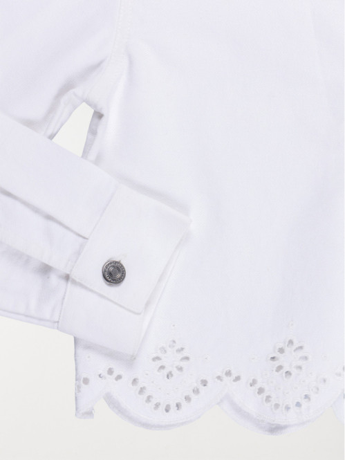 Veste écru brodée fille...