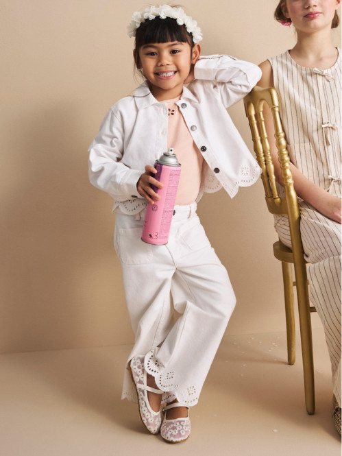 Veste écru brodée fille...