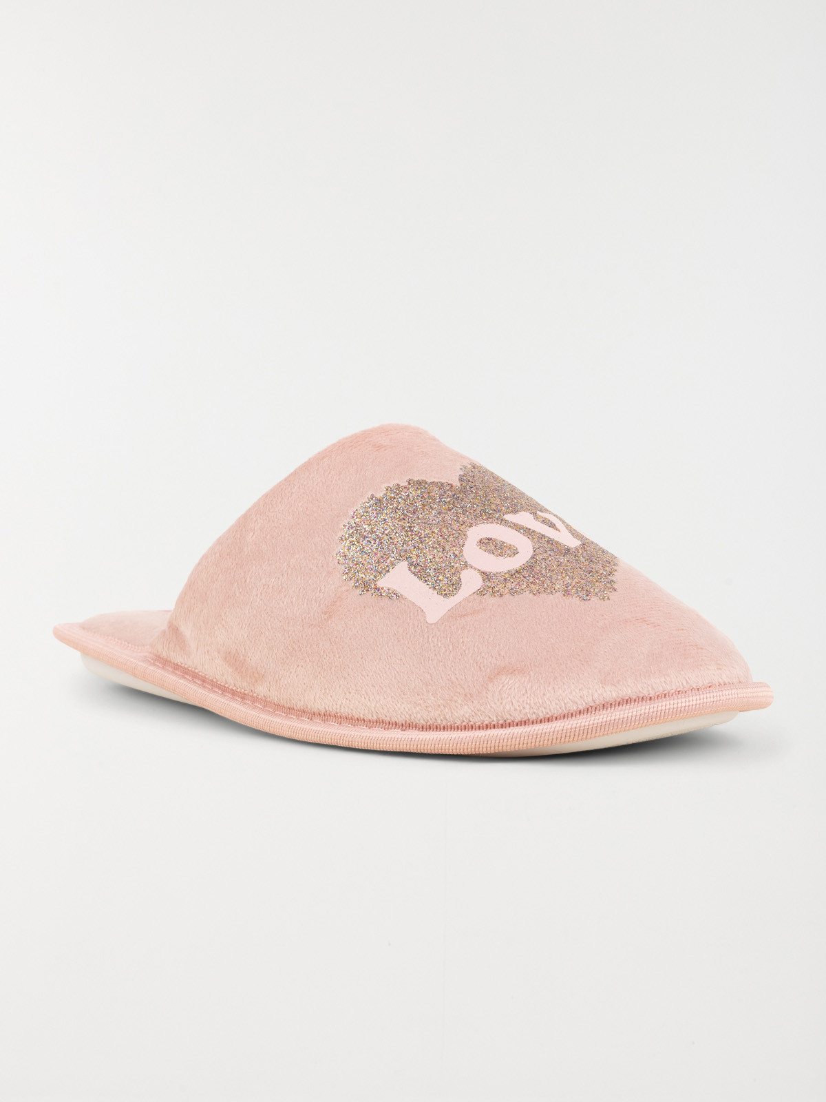 Mules roses motif coeur femme (36-41)