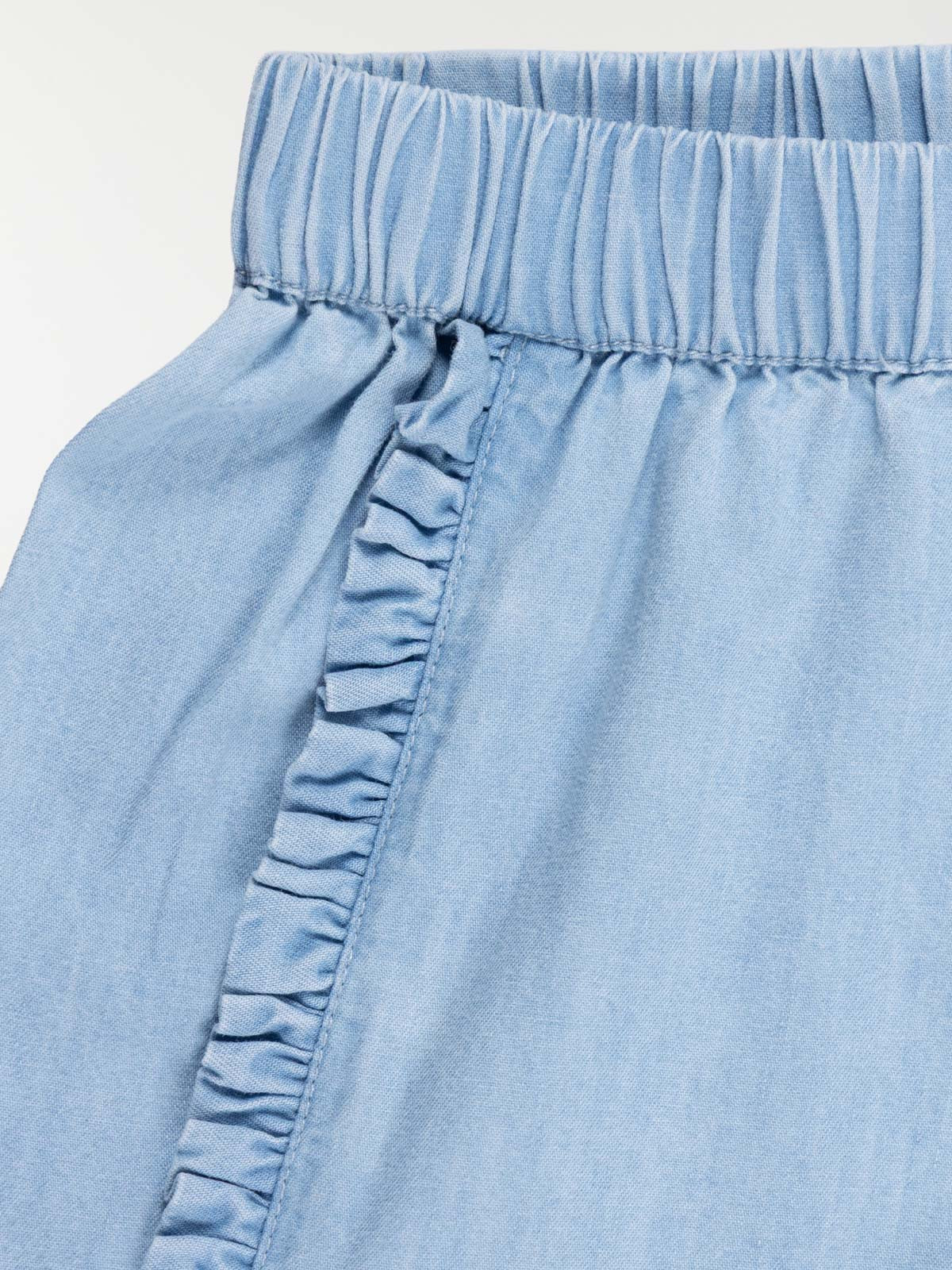 Short denim léger volants fille (3-12A)