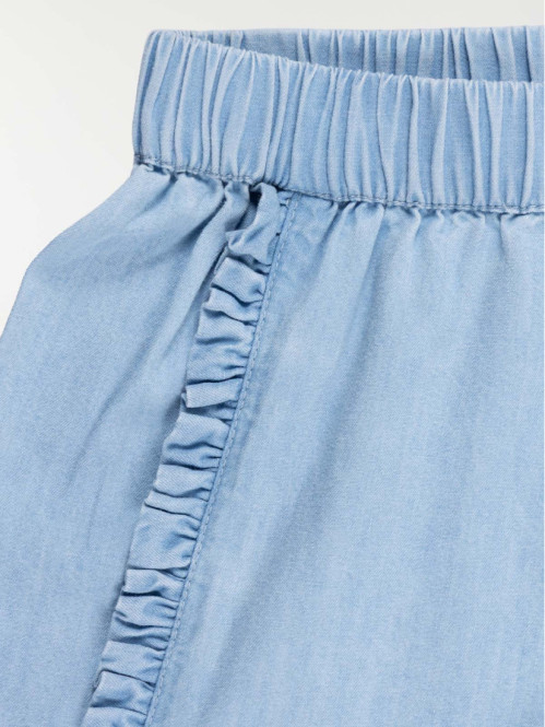 Short denim léger volants...