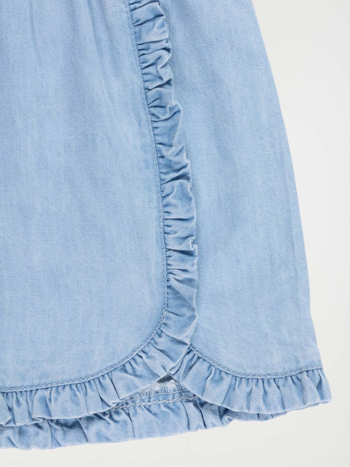 Short denim léger volants fille (3-12A)