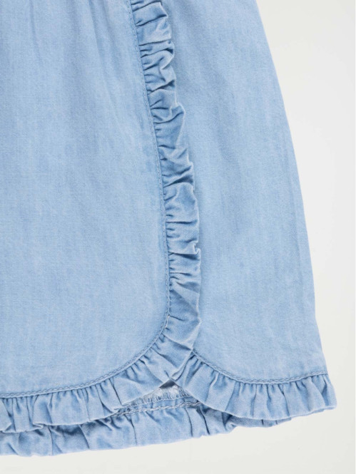 Short denim léger volants...