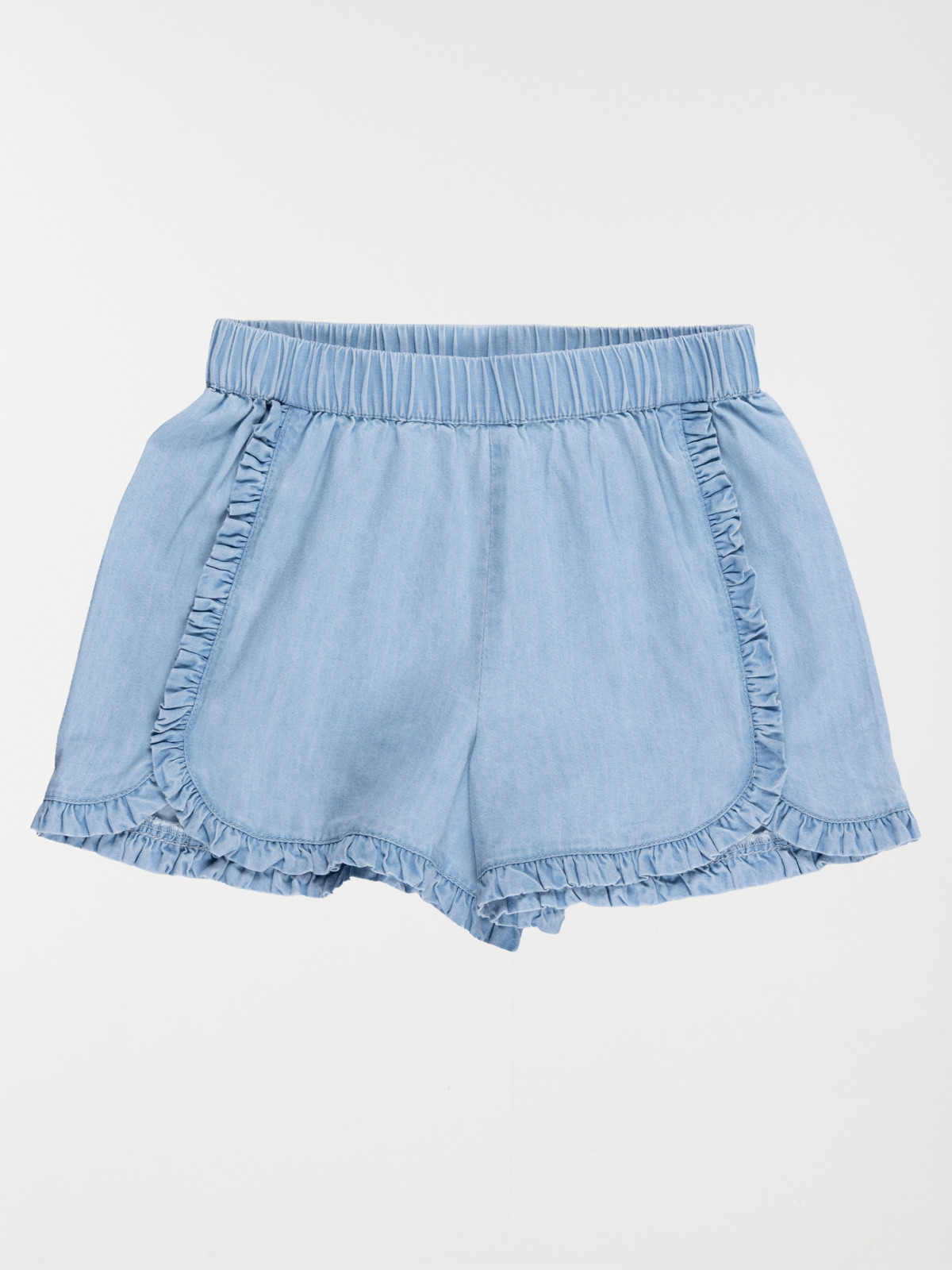 Short denim léger volants fille (3-12A)