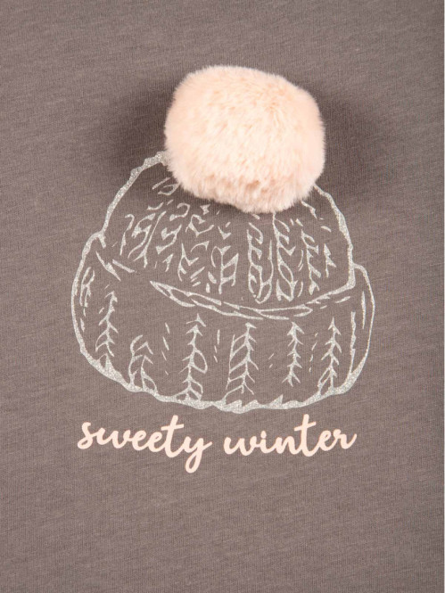 T-shirt motif et pompon...