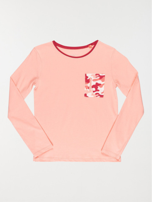 T-shirt rose imprimé fille...