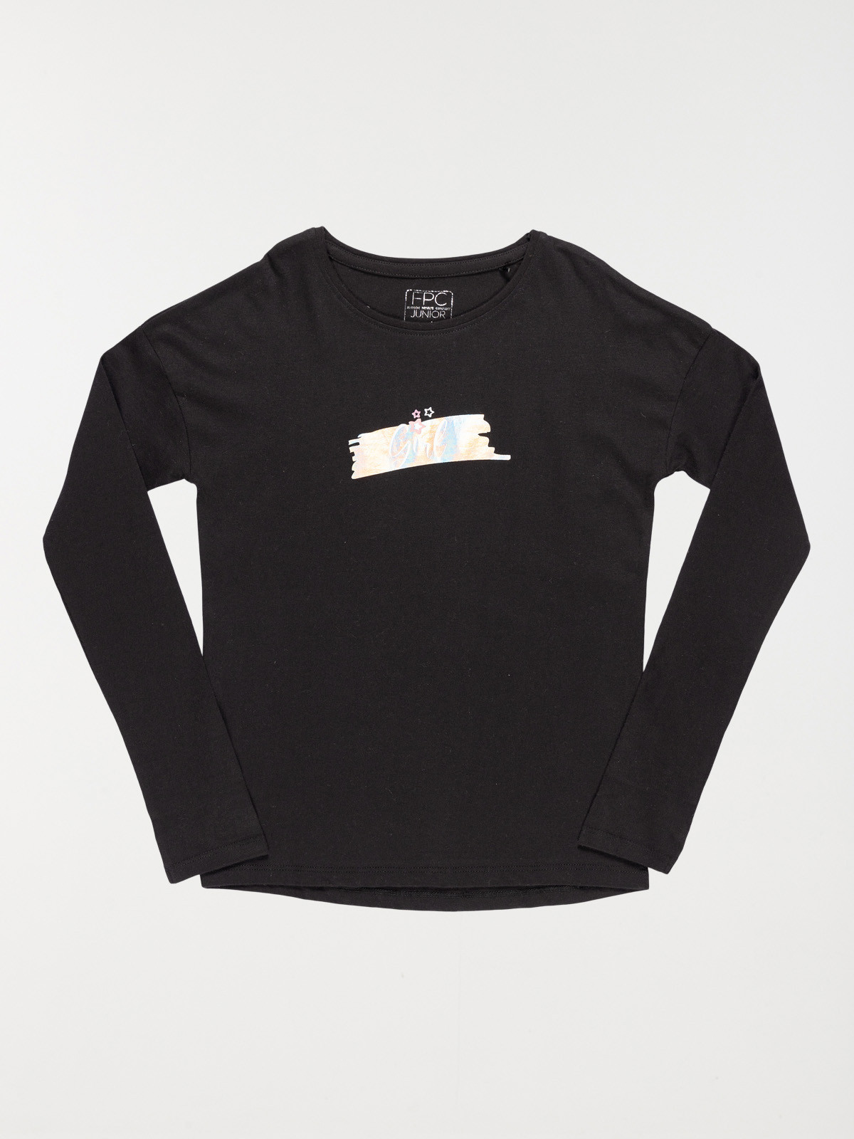 T-shirt noir message fille (10-16A) T-shirt noir message fille (10-16A)