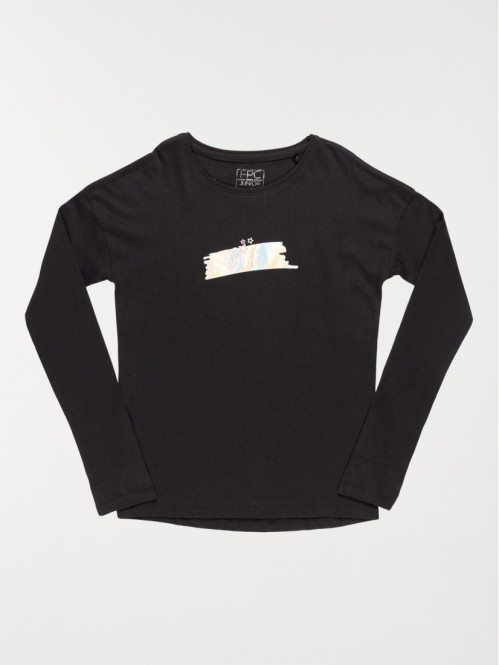 T-shirt noir message fille...