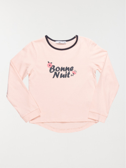 Pyjama bonne nuit et fleurs fille (3-8A) Pyjama bonne nuit et fleurs fille (3-8A)