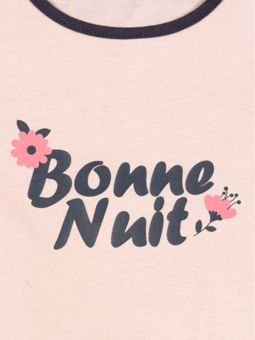 Pyjama bonne nuit et fleurs fille (3-8A) Pyjama bonne nuit et fleurs fille (3-8A)