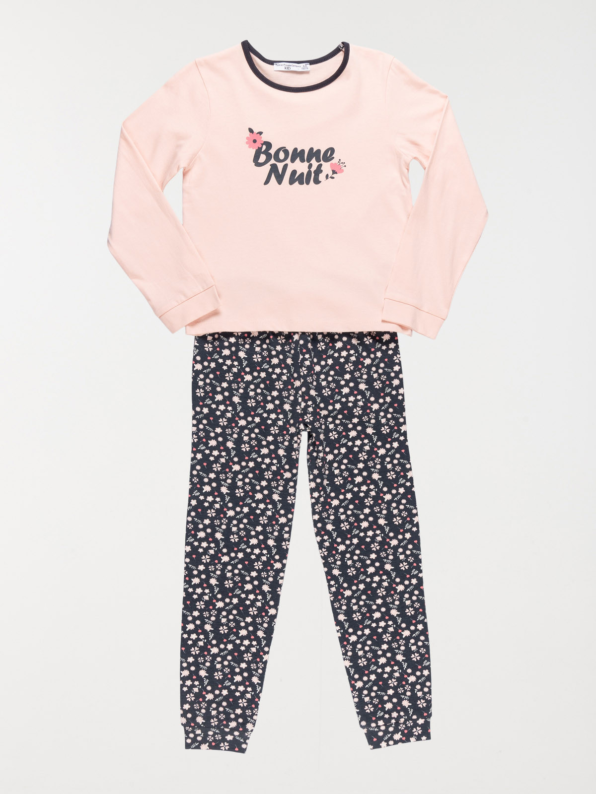 Pyjama bonne nuit et fleurs fille (3-8A) Pyjama bonne nuit et fleurs fille (3-8A)