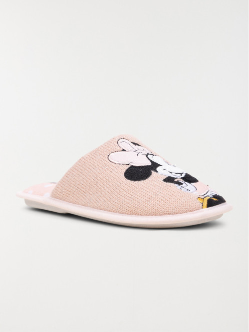 Chausson rose Minnie femme (36-41)