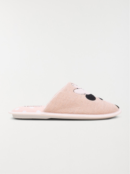 Chausson rose Minnie femme (36-41)