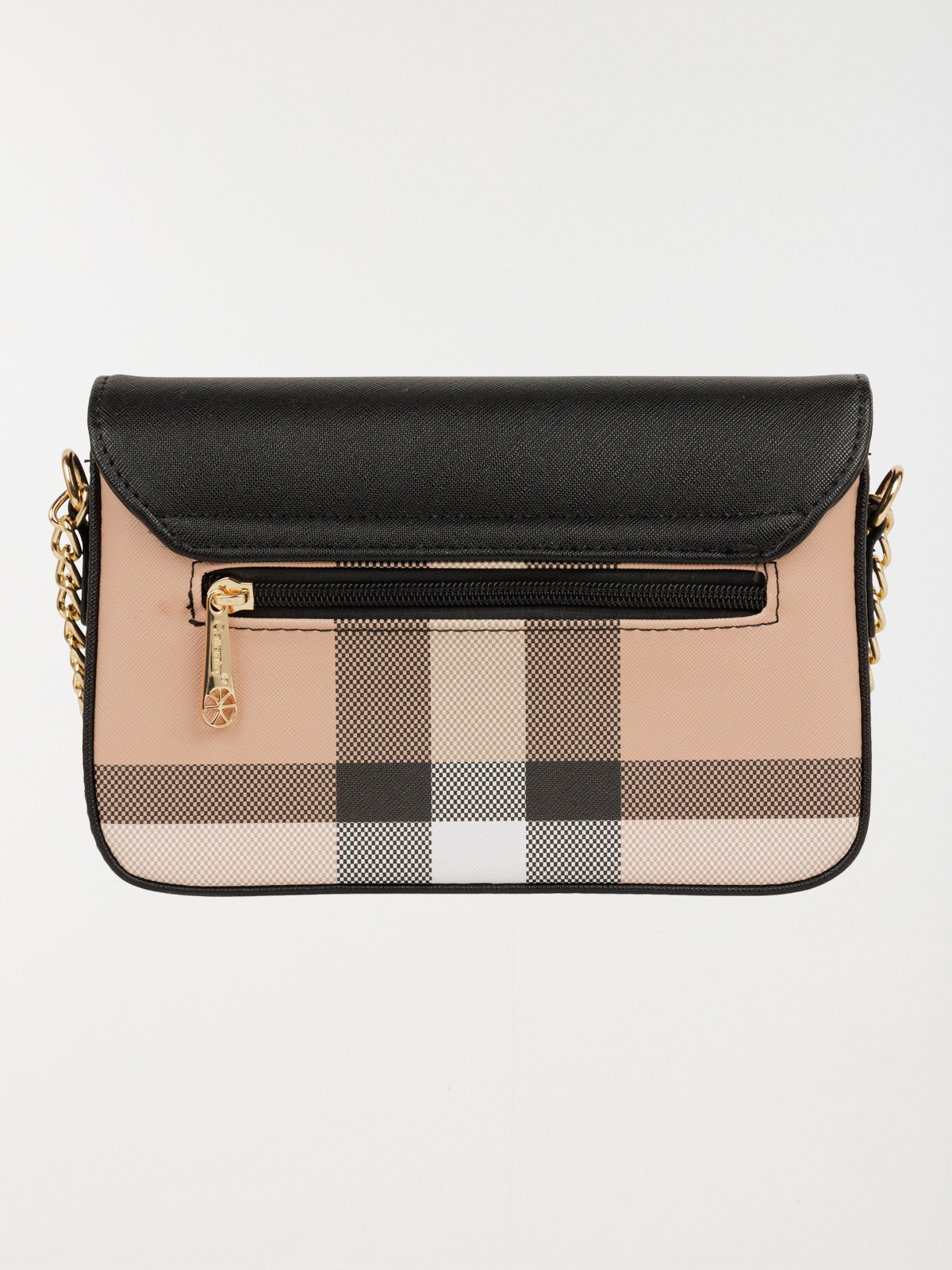 Sac à main imprimé rabat uni femme