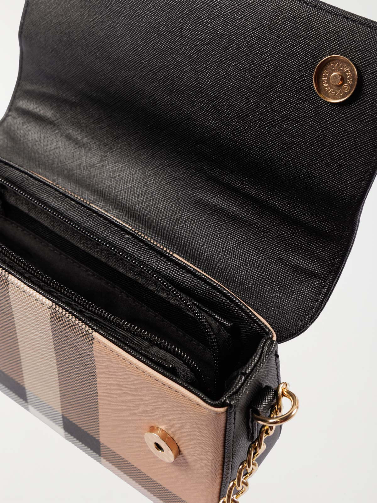 Sac à main imprimé rabat uni femme