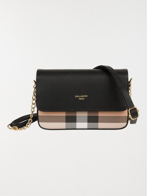 Sac à main imprimé rabat uni femme