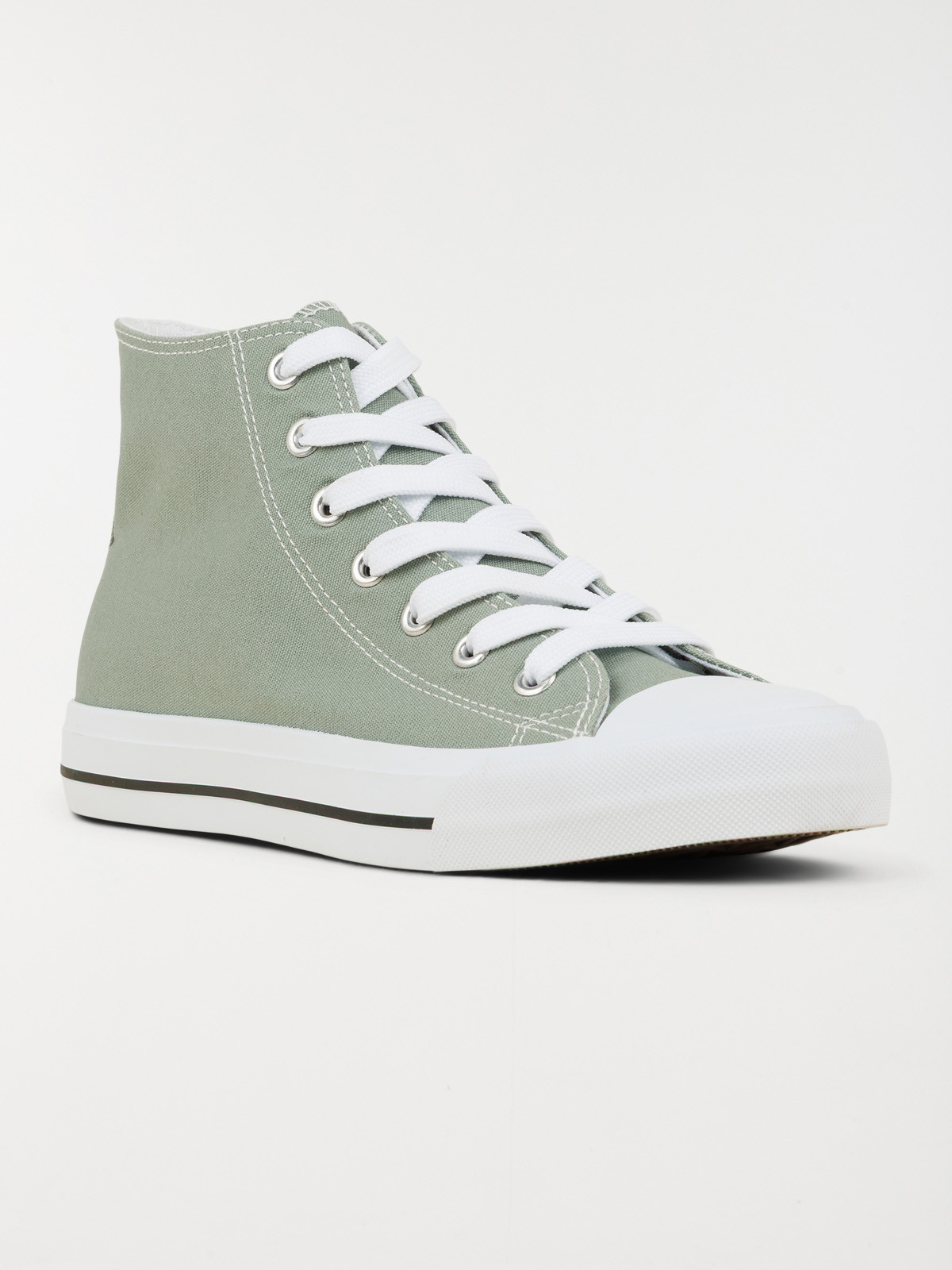 Basket toile montante femme kaki (36-41)