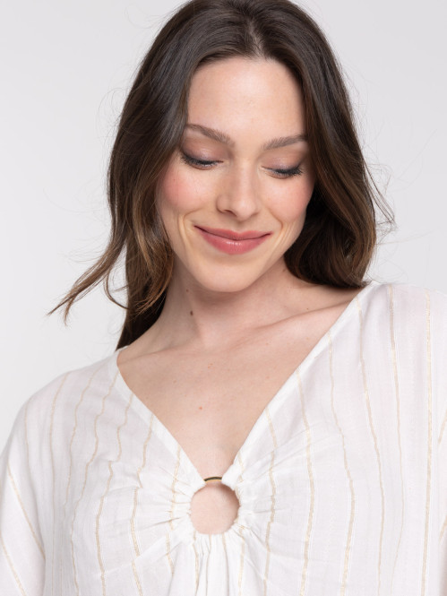 Robe courte rayée femme