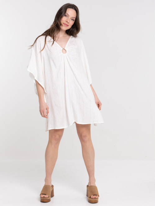 Robe courte rayée femme