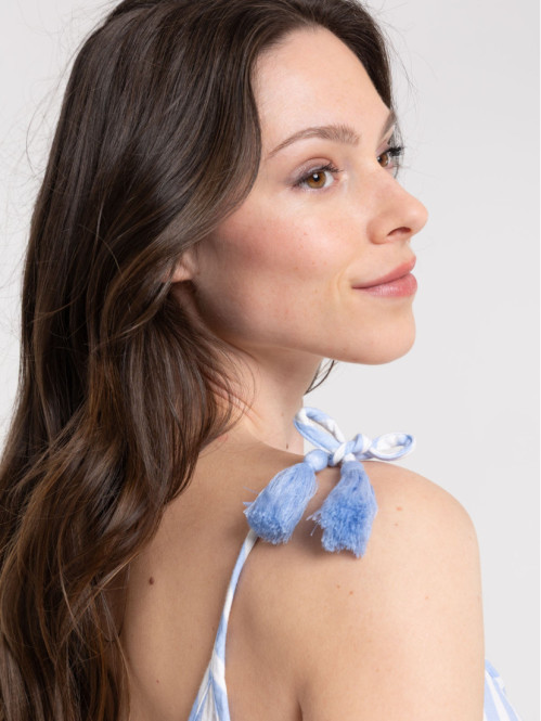 Robe longue à rayures femme