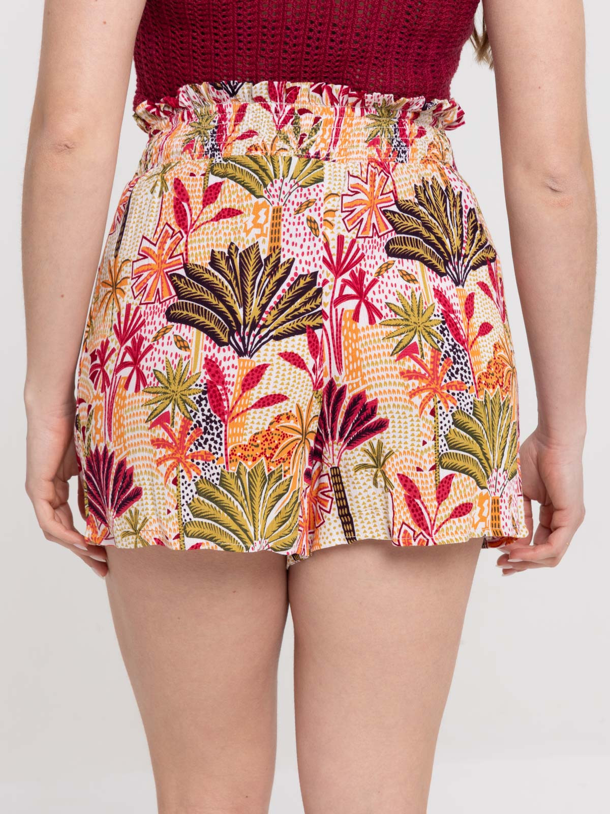 Short fluide imprimé floral femme