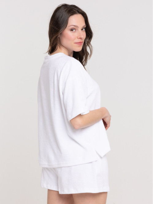 Tee-shirt éponge blanc femme
