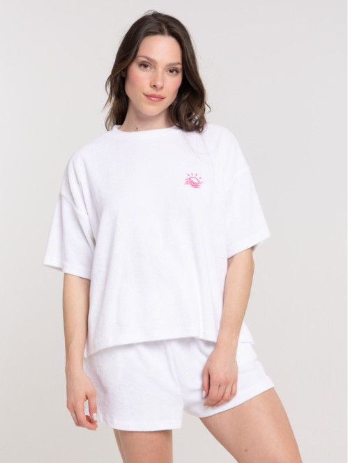 Tee-shirt éponge blanc femme