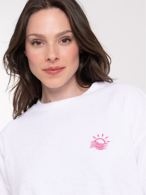Tee-shirt éponge blanc femme
