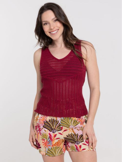 Débardeur bourgogne maille...