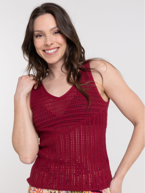 Débardeur bourgogne maille...