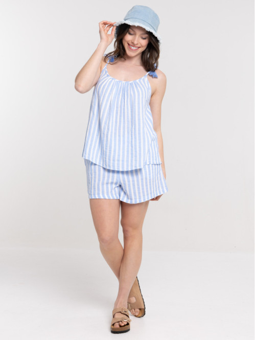 Top rayé à bretelles femme