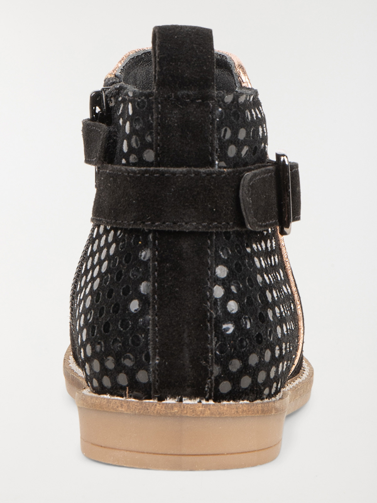 Bottines noires motif pois fille (25-30)