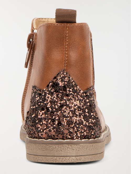 Bottines marron pailletées...
