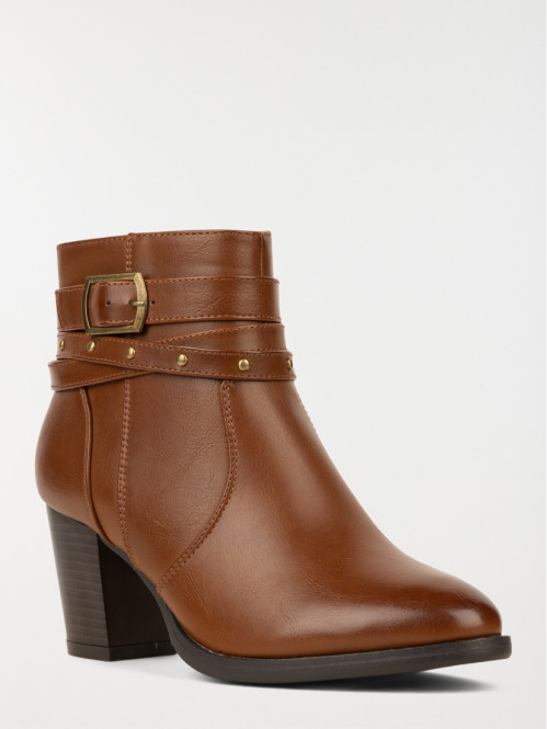 Bottine multibride marron...