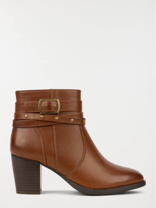 Bottine multibride marron...