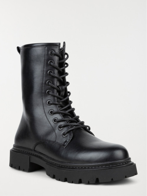 Bottine lacet et zip femme noir (36-41)