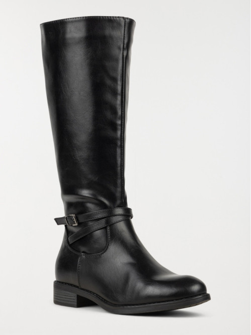 Bottes noires plates femme...