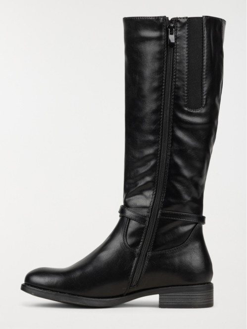 Bottes noires plates femme...