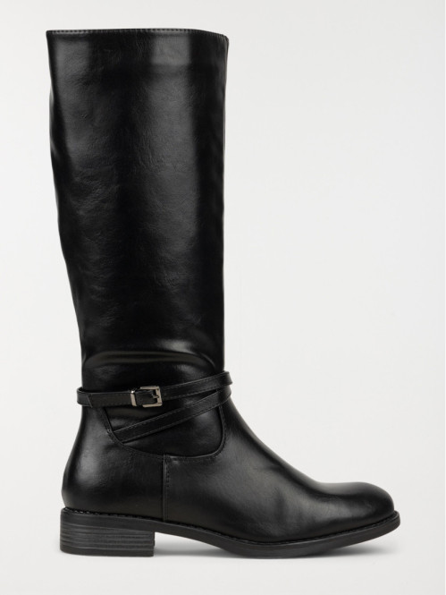 Bottes noires plates femme...