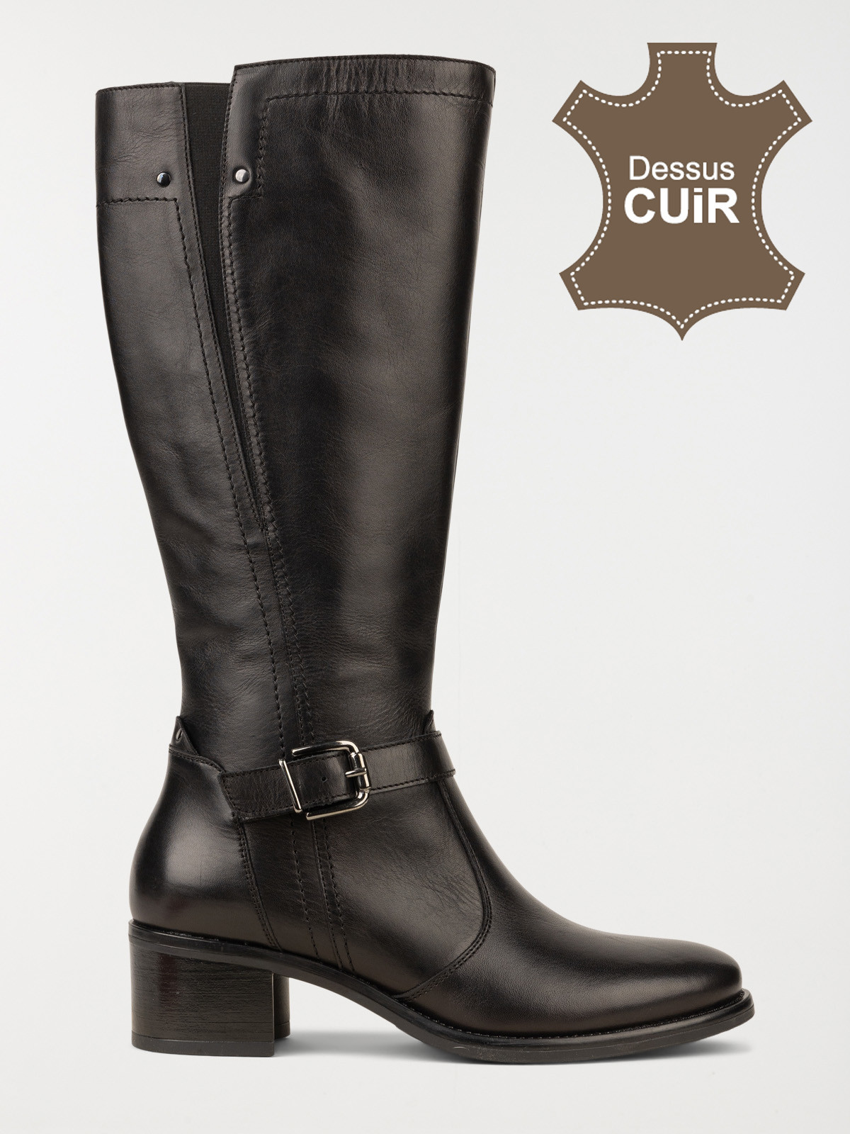 Bottes noires à talon femme (36-41)