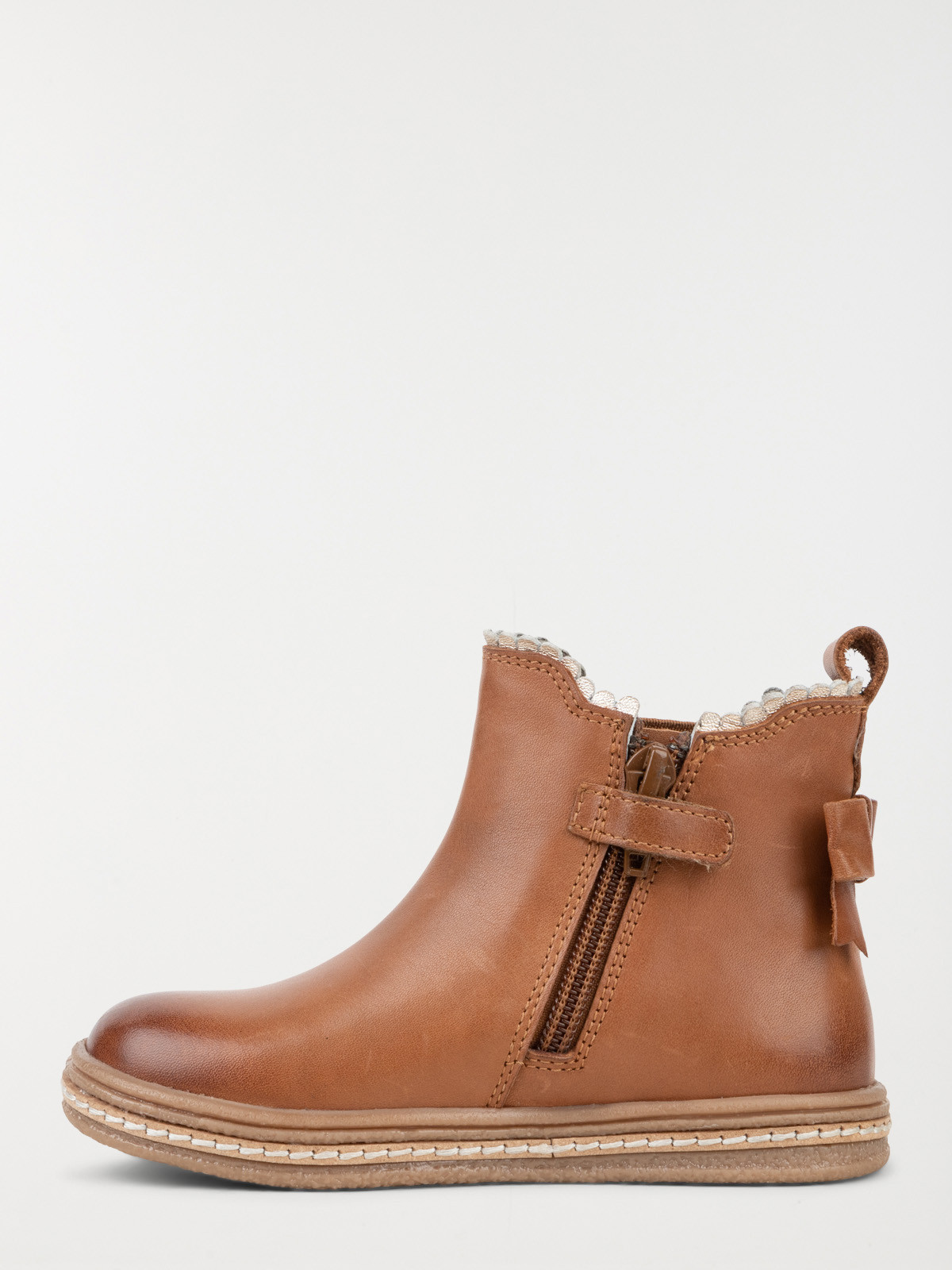 Bottines noeud fille tan (24-30)
