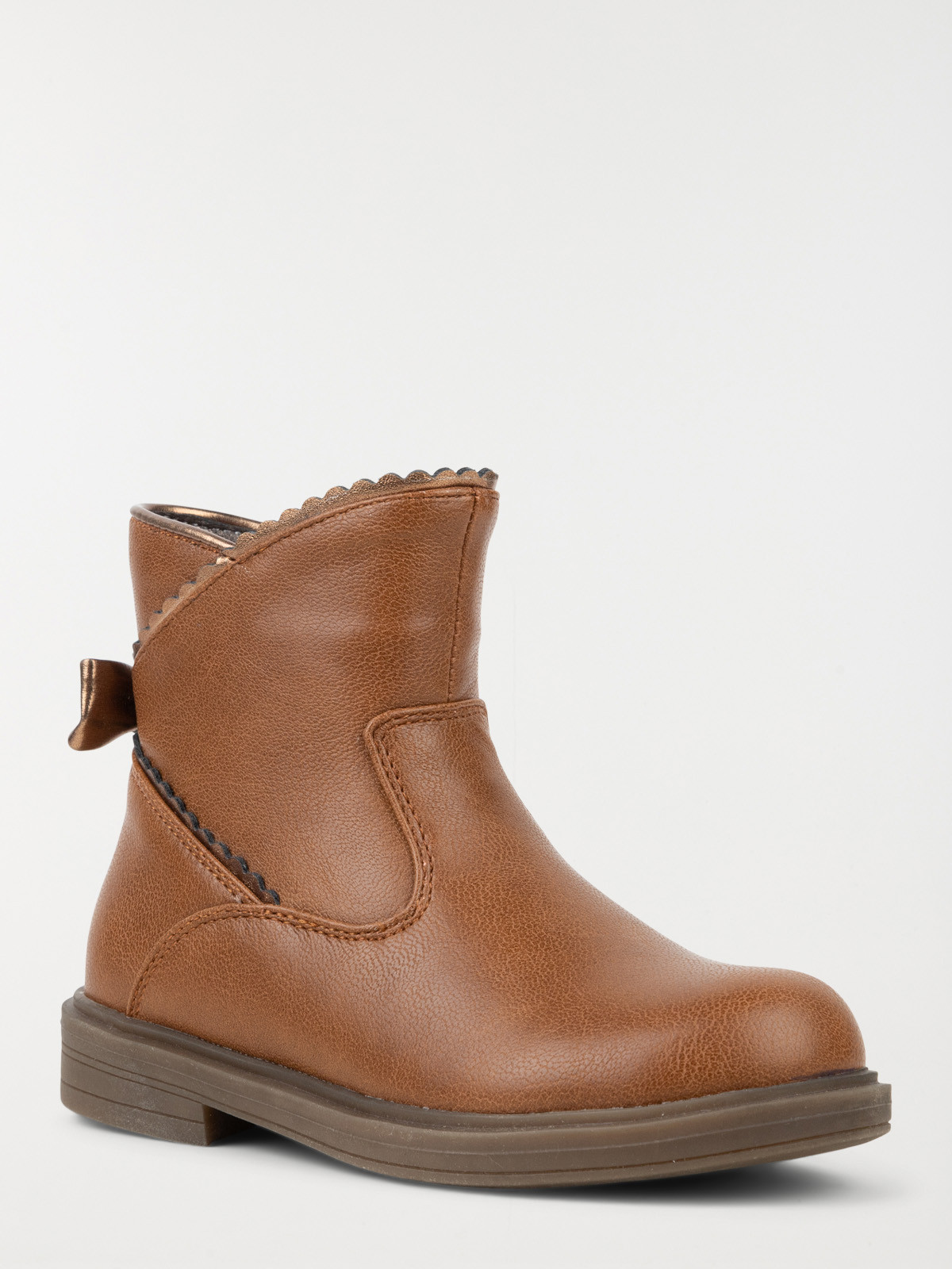 Bottines marrons noeud fille (25-30)