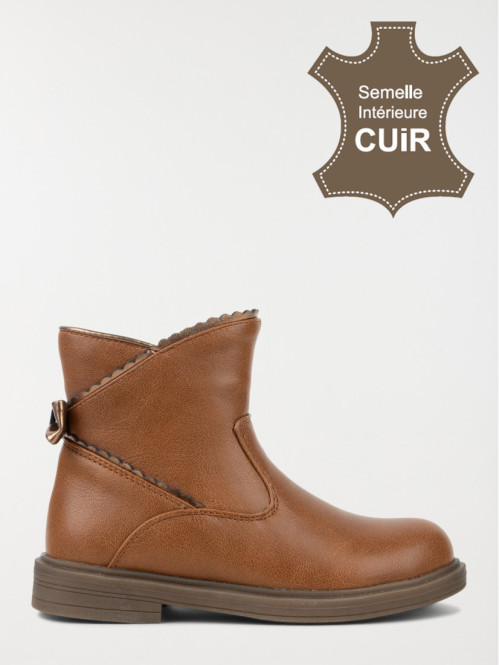 Bottines marrons noeud...