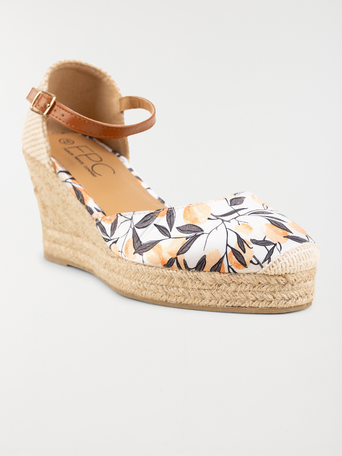 Sandale compensée fleurie femme (36-41)