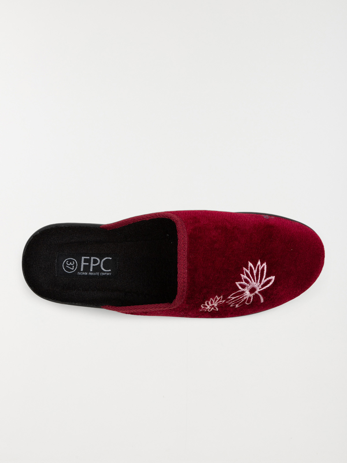 Chaussons fleurs brodées femme (36-41)