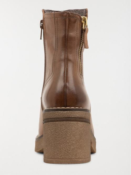 Bottines marrons femme à...