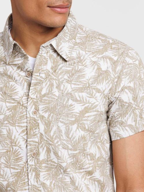 Chemise motif feuilles de...